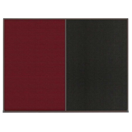 United Visual Products Double Door Radius Corkboard, 42"X32", S UV80025-SATIN-BUFF